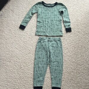 Lamaze Mint Green Bear Print Pajama Set with Navy Trim